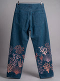 Coral Pants, back with embroidered coral and shells